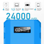 SinKeu Power Bank, 24000mAh with 110V AC Outlet Portable Laptop Battery Bank, 65Watt Portable Power Charger for iPhone 15, Outdoor Camping and Home Office Hurricane Emergency