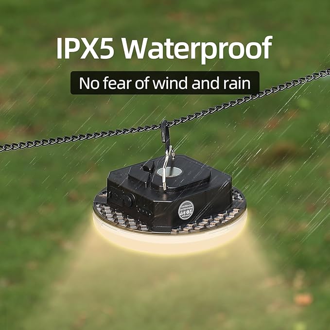 Transparent Portable Rechargeable LED Camping Lights,Waterproof Outdoor Light with 5000Lm,Super Bright Hanging Lanterns for Tents, Canopies & Outdoor Emergencies（Infinitely dimmable）