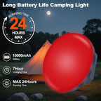 2025 Red Light Insect-Proof Camping Lamp10000mAh Rechargeable 3000LM Tent Camping Light, 6500K 24Hours Long Play Time , Outdoor Night Market Night Fishing Lantern