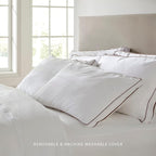 Saatva Latex Pillow - High Loft (6" - 7”) - Hypoallergenic Pillow with Shredded Latex Core - Breathable - Machine Washable Organic Cotton Cover - Queen (28"x18") 1 Pack