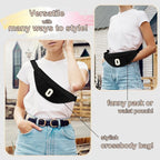 MAXTOP Large Crossbody Fanny Pack with 4-Zipper Pockets,Gifts for Enjoy Sports Festival Workout Traveling Running Casual Hands-Free Wallets Waist Pack Phone Bag Carrying All Phones
