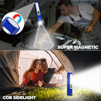 Rechargeable Flashlights High Lumens - Super Bright Small Pocket Magnetic Flashlight, 8 Modes LED Tactical Flash Light, Dual Button Powerful Flashlight for Camping (2, Klein Blue)