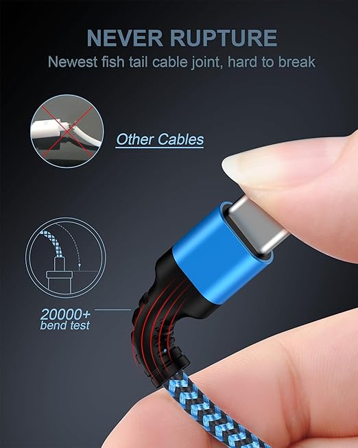 4 Pack/6FT Android Charger Fast Charging, Android Charging Cable for iPhone 17e/17/16e/16 Pro/16 Pro Max/16 Plus/15 Pro Max/15Pro/15 C to C Cord Auto Car Charger Galaxy S26 S25 Ultra S24 Plus A16 A17
