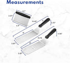 New Star Foodservice 7006865 Stainless Steel BBQ/Griddle Utensils & Accessories Tool Set, 6-Piece Set Includes Spatulas, Dough Scraper with Measurements, & Squeeze Bottle Set