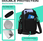 64oz Insulated Water Bottle with Straw & Auto Spout Lid - (Cold 48H & Hot 24H) Half Gallon Stainless Steel Water Jug with Paracord Handle, Metal Tactical Military Water Flask with Carrier Strap Bag