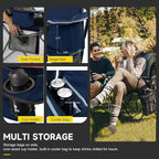 FAIR WIND Oversized Fully Padded Camping Chair with Lumbar Support, Heavy Duty Cooler Bag Fold Chair Support 450 LBS, Green