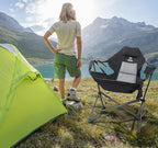 Nice C Hammock Camping Chair, Camping Chair Rocker, Swinging Chair, High Back with Stand, Cup Holder, Side Pocket, Heavy Duty (1-Pack)