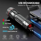 WdtPro Rechargeable Flashlights High Lumens, 1 Pack Super Bright LED Small Tactical EDC Flashlight with 10H Runtime, Portable Flash light for Camping, Home, Emergency Essentials Grey(Battery Included)