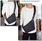 Anti Theft Crossbody Bags Sling Bag for Women Men Waterproof Wander Bag for Sports and Travel. (3.0BLACK, Large)