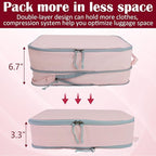 Extra Large Compression Packing Cubes for Travel Essentials, 2 Set Expandable Travel Cubes for Packing Compression Bags Luggage Suitcase Organizer, Pink