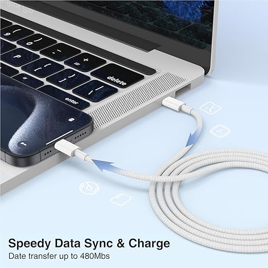 LOFPYE 3-Pack Grey 3.3FT 60W USB C to USB C Cable, Type C Fast Charging Cable for iPhone Air 17 16e 16 15 Pro Plus Pro Max，for Galaxy S25/S24, for iPad Pro/Air/mini, for MacBook Pro/Air and More