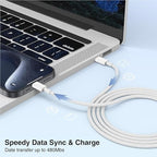 3-Pack Grey [3.3FT+6.6FT+10FT] 60W USB C to USB C Cable, Type C Fast Charging Cable for iPhone Air 17 16e 16 15 Pro Plus Pro Max，for Galaxy S25, for iPad Pro/Air/mini, for MacBook Pro/Air and More