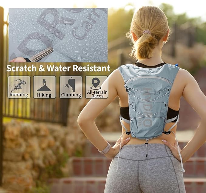 Lightweight Running Vest for Women and Men Hydration Backpack Pack with 1.5L Water Bladder Bag for Hiking Trail Running Gear Cycling Marathon