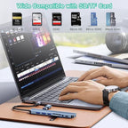 USB C Hub USB Hub 3.0, VIENON Aluminum 8 in 1 USB Extender with SD/TF Card Reader, 3.5mm Aux Headphone Jack for MacBook Pro Air and More PC/Laptop/Tablet Devices