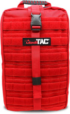 MediTac Large Hawk Type Tactical Trauma Bag - Hook and Loop Fastener Backpack, MOLLE Rucksack Pack - Red
