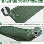 Camping Sleeping Pad with Pillow， Extra Thick 4.8 inch Ultralight Self Inflating Air Mat, Compact Lightweight Insulated Inflatable Sleep Mattress for Backpacking, Camp, Hiking, Tent