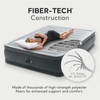 Intex Dura-Beam Deluxe Comfort-Plush Elevated: Fiber-Tech – Queen Size – Built-in Electric Pump – 18in Bed Height – 600lb Weight Capacity