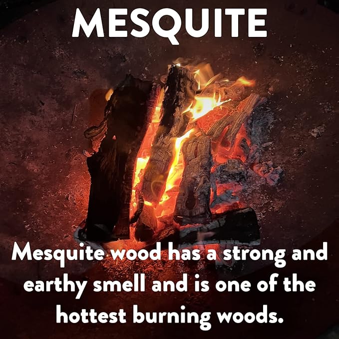18 LB. Mesquite Firewood & Fatwood Firestarter by Billy Buckskin Co., Aromatic & Seasoned Wood Logs, Fire Wood Log Perfect Fire Starter for Firepit, Fireplace, Campfires, Bonfire, Outdoor BBQ Grilling