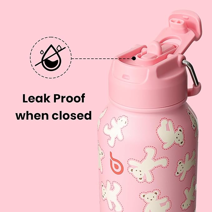 BOTTLE BOTTLE 32oz Insulated Water Bottle Stainless Steel Sport Water Bottle with Straw Dual-use Lid Design for Gym with Pill Box