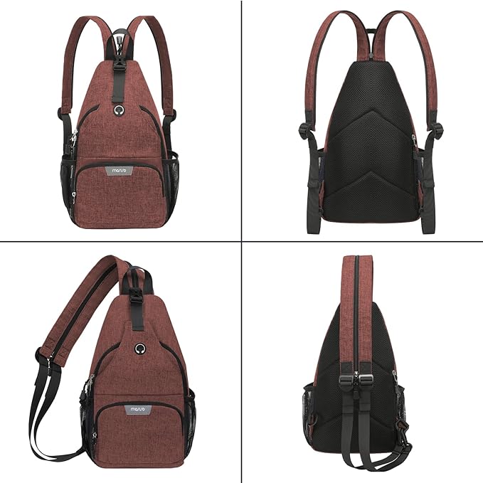 MOSISO Sling Backpack Travel Hiking Daypack, Crossbody Convertible Sling Bag with Front Pocket One Shoulder Chest Bag