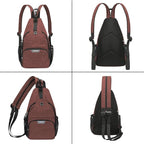 MOSISO Sling Backpack Travel Hiking Daypack, Crossbody Convertible Sling Bag with Front Pocket One Shoulder Chest Bag