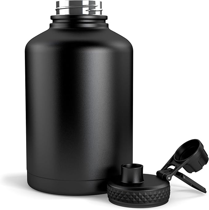 Combat Canteen - 64oz Insulated Water Bottle with Paracord Handle, Stainless Steel Water Jug with Rugged Pockets for Keys, Wallet & Phone - White Digital