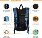 Vibe Festival Gear Hydration Pack Backpack with 2L Water Bladder for Women, Men, Teens, Kids - Hydropack Hydro Sports, Outdoor, Running, Camping, Hiking, Festivals, Raves