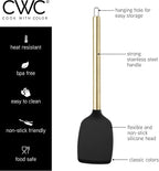 COOK WITH COLOR Silicone Cooking Utensils, Kitchen Utensil Set, Easy to Clean Silicone Kitchen Utensils, Cooking Utensils for Nonstick Cookware, Kitchen Gadgets Set with Holder, 10 Pieces