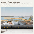 Tri Folding Memory Foam Mattress Full Size - Handle & Non-Slip Bottom, Portable Foldable Sofa Bed Floor Chair for Travel RV Camping Guest Yoga - 6 Inch, 73"x52"x6"