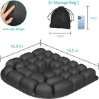 Inflatable Travel Seat Cushion for Airplane - Portable Air Pad with Built-in Pump for Long Flights & Car Rides - Ergonomic Tailbone Pain Relief for Office Chair, Wheelchair, Stadium