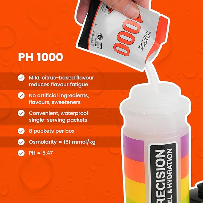 Precision Hydration Electrolyte Powder - No Artificial Ingredients Multi Strength Hydration Packets - Individual Waterproof Servings - Gluten/Dairy Free, 10 Boxes (80 Packets), 1000mg/L-Orange