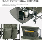 EVER ADVANCED Camping Directors' Chair with Side Table, Portable Folding Chair with Compact Size, Heavy Duty with Pocket for Camping, Lawn, Sports and Fishing, 400lbs, Green 2 Pack