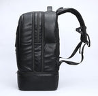 Sole Premise Leather Bag for Multi-functional Travel Carry-on with Shoe, Laptop and Clothes Compartments for Men & Women (Black)