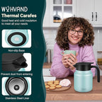 34Oz Thermal Coffee Carafes For Keeping Hot/Cold, Stainless Steel Coffee Carafe, Dustproof Insulated Water Carafe for Party/Home,Blue