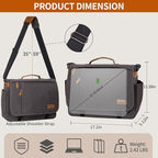 ESTARER Computer Messenger Bag 15-15.6 inch, Laptop Work Bag Briefcase for Bussiness/College/Travel, Water-resistant Canvas Shoulder Satchel, Grey