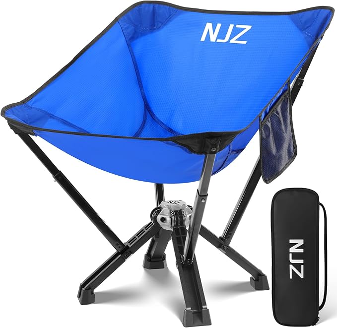 Camping Chairs for Adults - 600 LBS Capacity Rugged Outdoor Folding Chair, Compact Foldable Chair with Quick Setup & Carry Bag - Portable Camping Chair for Picnic, Fishing, Backyard - Blue