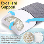 Travel Pillow for Sleeping Camping, Memory Foam Small Pillow with Breathable Cover for Backpacking, Airplane, Car (17.5 x 12 Inch)