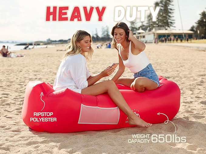 WEKAPO Inflatable Sun Lounger, Air Sofa, Hammock, Portable, Waterproof and Leak-Proof, Ideal for Backyard, Beach, Travel, Camping, Picnics and Music Festivals