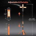 Rechargeable Camping Light with Stand, 15000 mAh Cordless Work Light with 3 LED Lamp Heads, 5500 Lumens Dimmable Camping Essentials Gear Emergency Flashlight with 86" Detachable Tripod, Orange