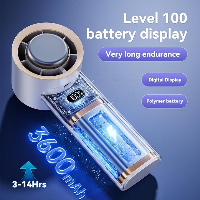 Portable Fan for Travel Mini: Pocket Small Handheld Hand Held Rechargeable Battery Operated USB Charger - Gifts for Women Teens - Summer to a Beach for a Cooling vacation