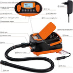 Rechargeable Sup Air Pump Electric Portable, 16PSI 12V with Battery, Stand Up Paddle Board Electric Pump Inflator/Deflator-Portable Air Compressor for Paddle Boards,Boat,Kayak