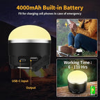 Rechargeable LED Camping Lantern 1000LM,Portable Tent Lights with RGB Color,IP65 Waterproof Camping Lights,Magnetic Base,4000mAH Emergency Hanging Light for Power Outages,Hiking,Tent,Outdoor,Home