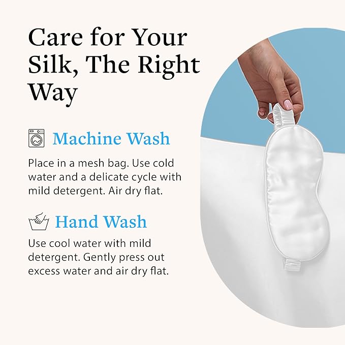 Sleep Mask, 100% Silk, Pure Mulberry Silk, Light Blocking Eye Mask with Elastic Strap for Sleep & Travel, Ultra Soft Eye Cover, No Pressure, Reduce Puffy Eyes, Machine Washable