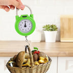 Portable Travel Suitcase Weight Scale with Hook, High-Precision Small Manual Spring Luggage Scale for Hand Luggage, Fluorescent Green