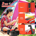 5000mAh Emergency Weather Radio, iRonsnow NOAA FM AM Hand Crank Radios, Solar Radio with SOS, Earphone Jack, 1W LED Flashlight, Self Powered Phone Charger for Camping, Survival (Black)