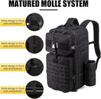 Tactical Backpack for Men, 50L/60L/70L Expandable Military tactical Backpack, Waterproof MOLLE Hiking & Camping Rucksack with Water Bottle Bag, Assault Pack & Bug Out Bag for Outdoor