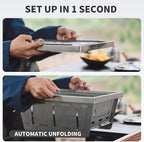 Naturehike Camping Charcoal Grill for IGT Table, Folding Barbecue Grill with Tongs & Carry Bag, Portable BBQ Grill for Outdoor Car Camping Cooking Tailgating