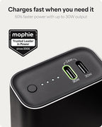 Mophie Powerstation 10,000mAh Power Bank (Gen 3) – Ultra-Fast USB-C PD, 30W Output, Charges 2 Devices, Up to 2 Phone Charges, LED Indicator, Compact & Portable, Premium Anodized Aluminum Body, Black