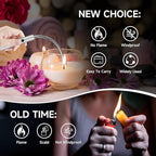 2 Pack Electric Candle Lighter Flameless Arc Windproof Flexible Long Neck USB Rechargeable Lighter for BBQ Grill Fireworks Camping.(Silver)