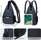 MOSISO Sling Backpack Travel Hiking Daypack, Crossbody Convertible Sling Bag with Front Pocket One Shoulder Chest Bag